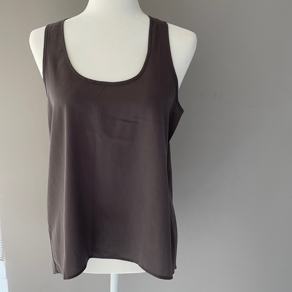 Scoop neck grey blouse tank size m